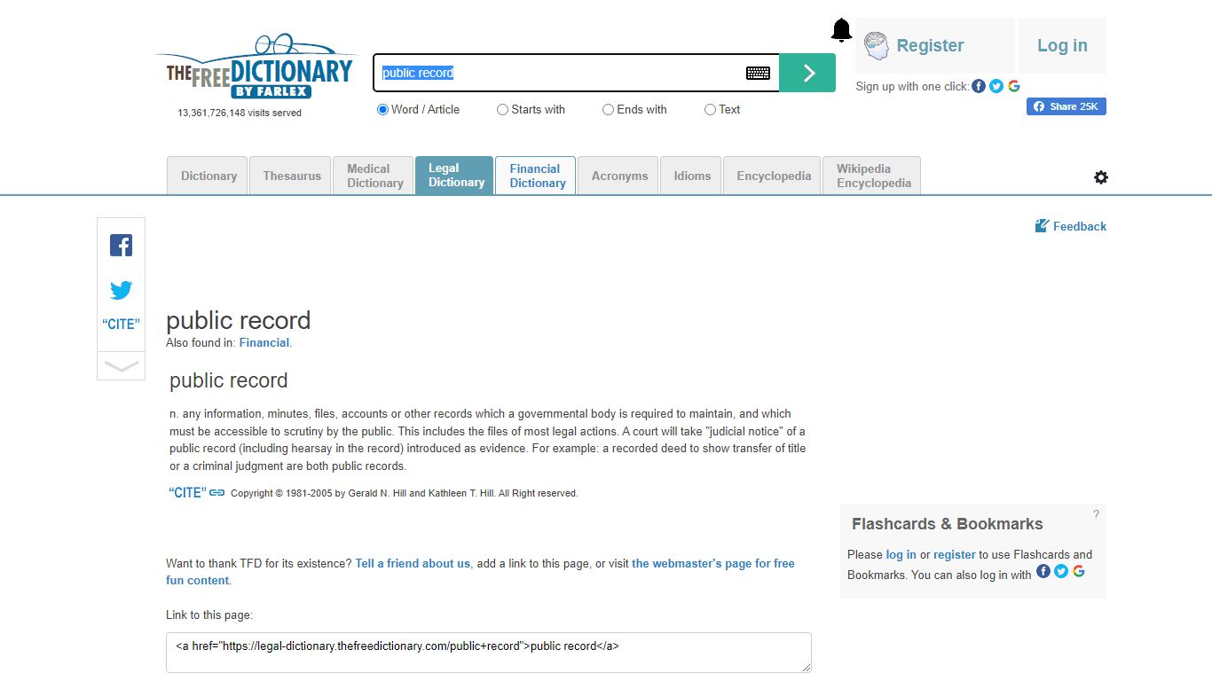 Public record legal definition of public record