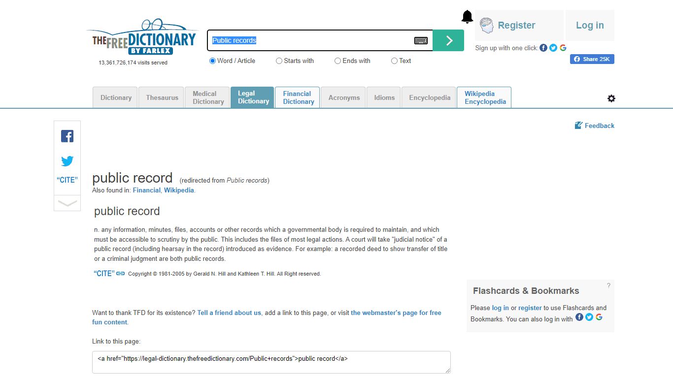 Public records legal definition of Public records